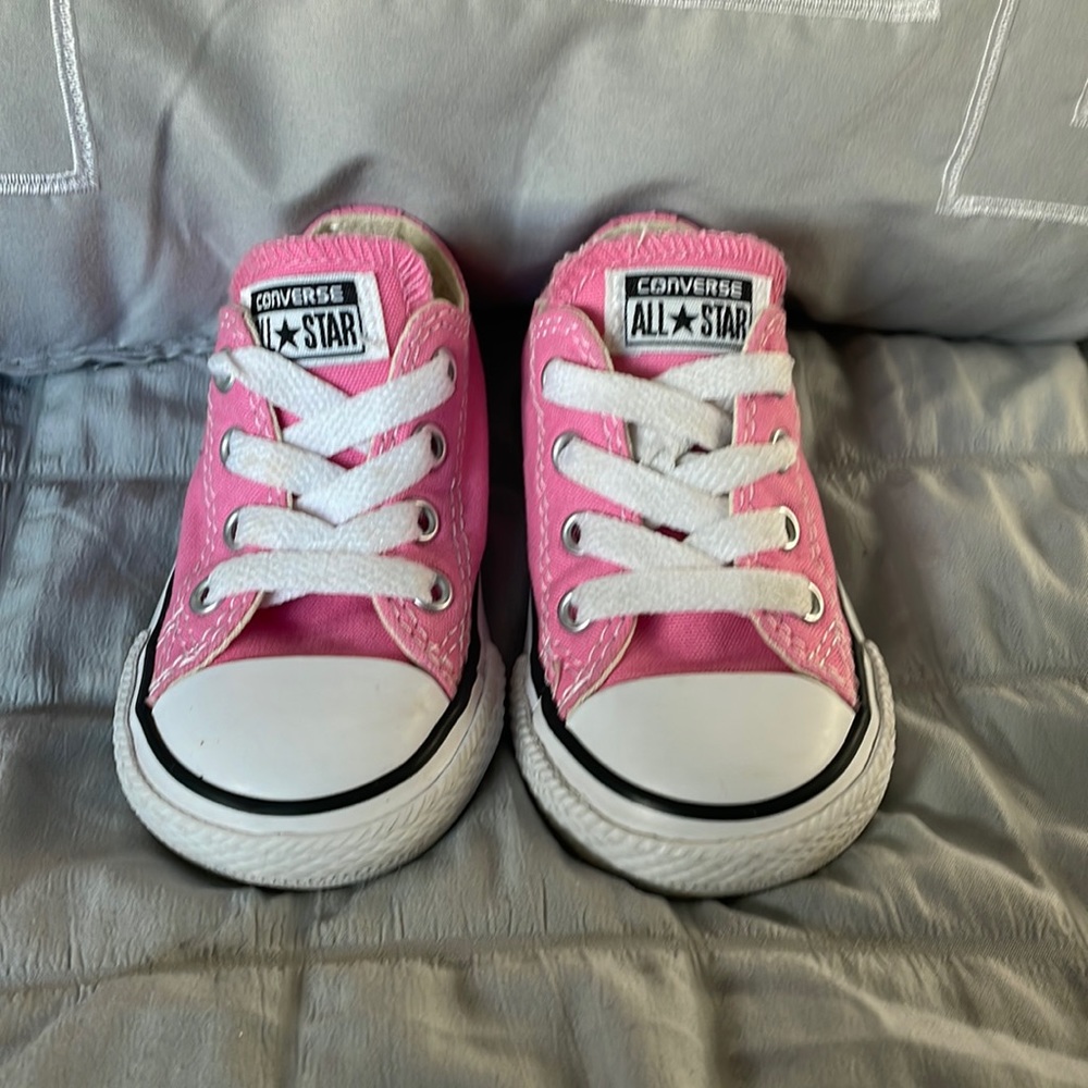 Pink toddler converse- gently worn. Size 5 toddler